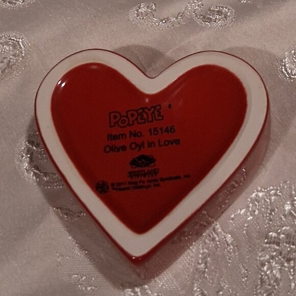 Westland "Olive Oyl In Love" Ceramic Heart Trinket Box - Picture 10 of 13